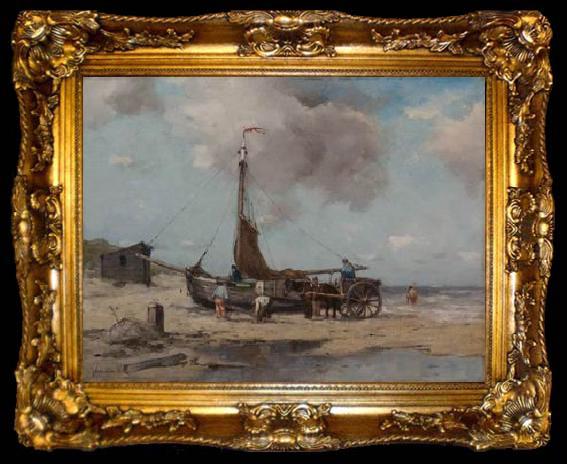framed  unknow artist Seascape, boats, ships and warships. 18, ta009-2